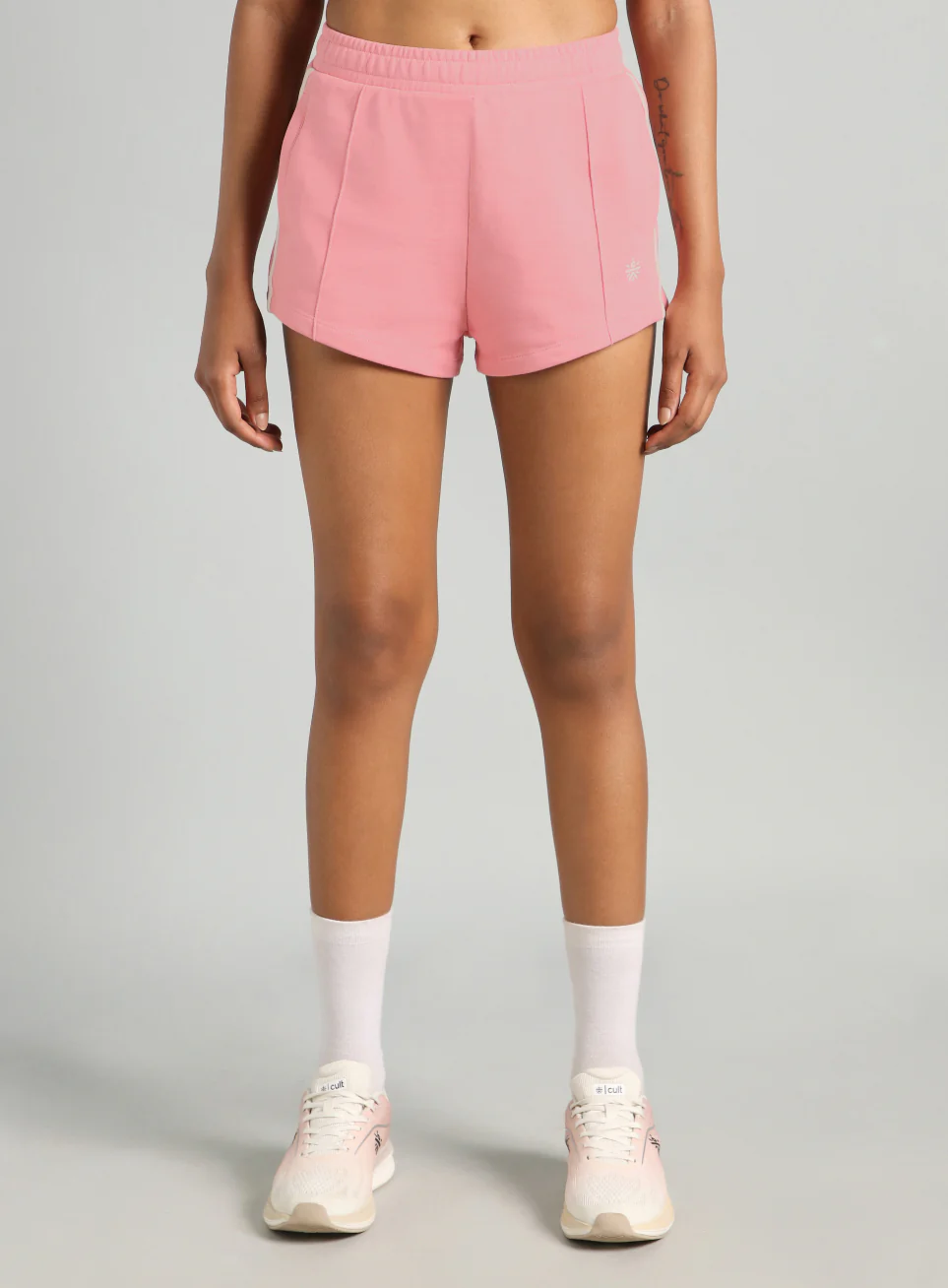 Women's Pink Contrast Power Tape Shorts - Image 4