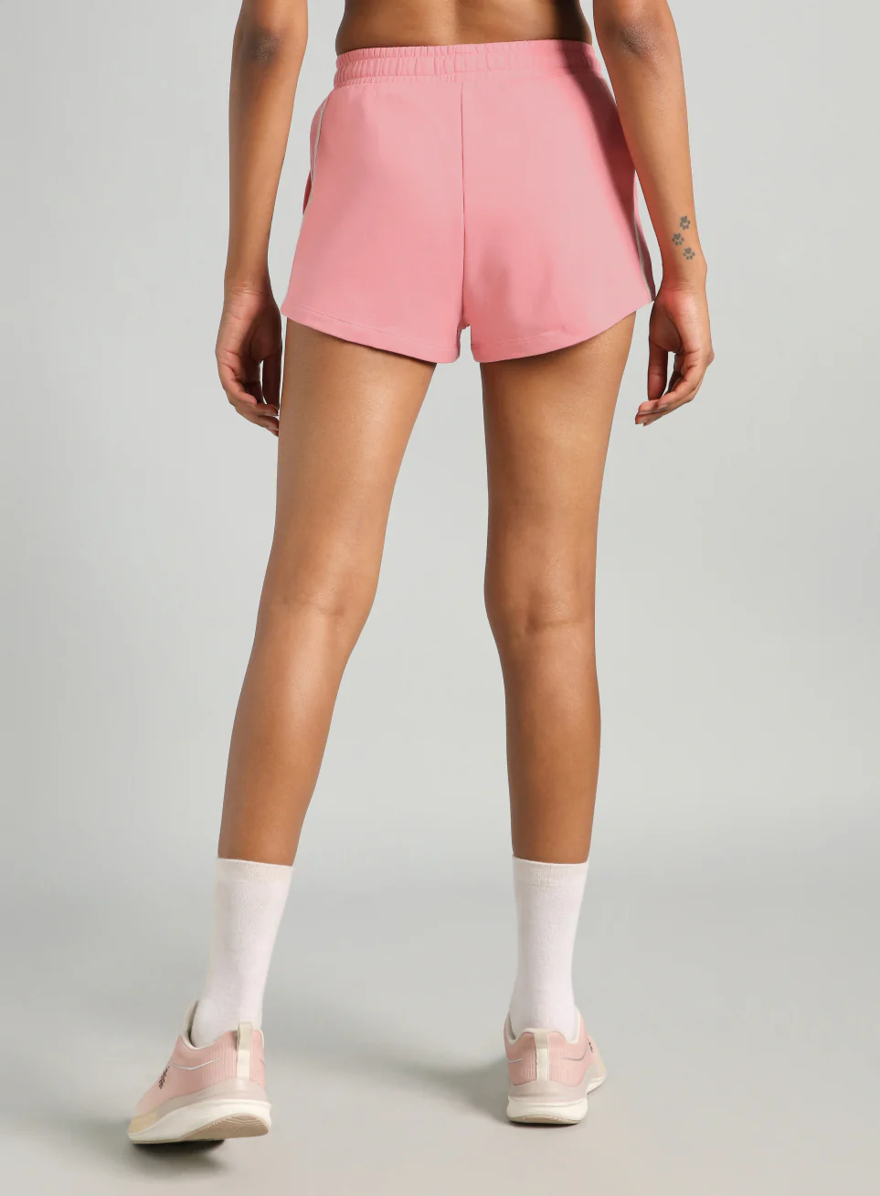 Women's Pink Contrast Power Tape Shorts - Image 6