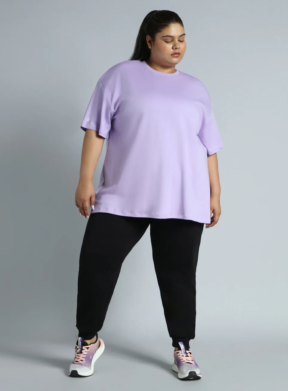 Women's Pink Cotton Plus Size Everyday Oversized Fit T-shirt - Image 3
