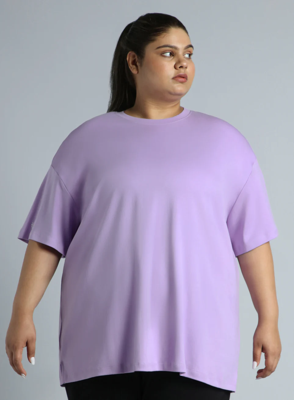 Women's Pink Cotton Plus Size Everyday Oversized Fit T-shirt - Image 4