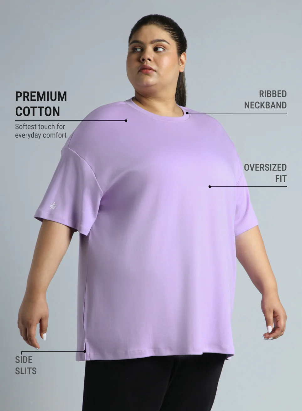 Women's Pink Cotton Plus Size Everyday Oversized Fit T-shirt - Image 5