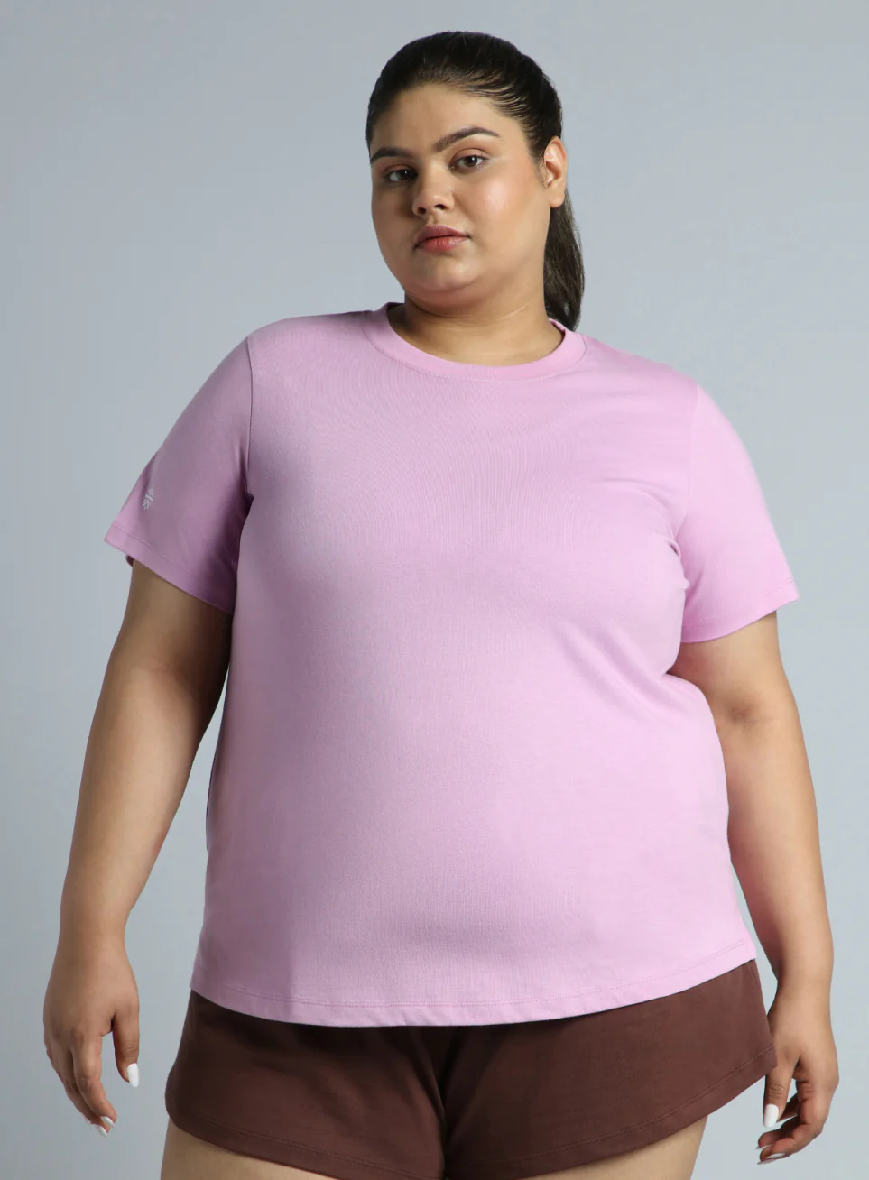 Women's Pink Cotton Plus Size Play Day Regular Fit T-shirt - Image 4