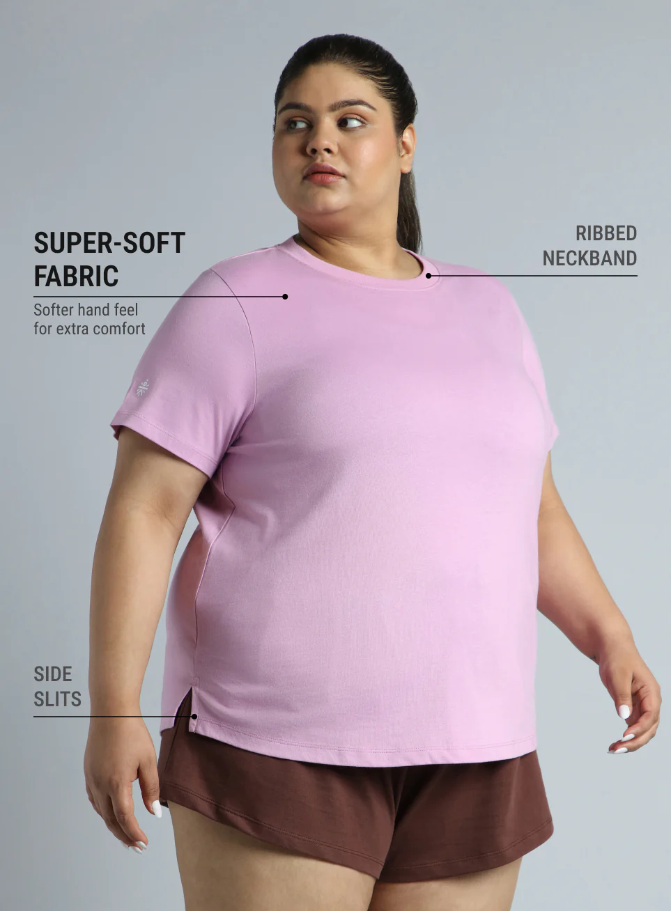 Women's Pink Cotton Plus Size Play Day Regular Fit T-shirt - Image 5