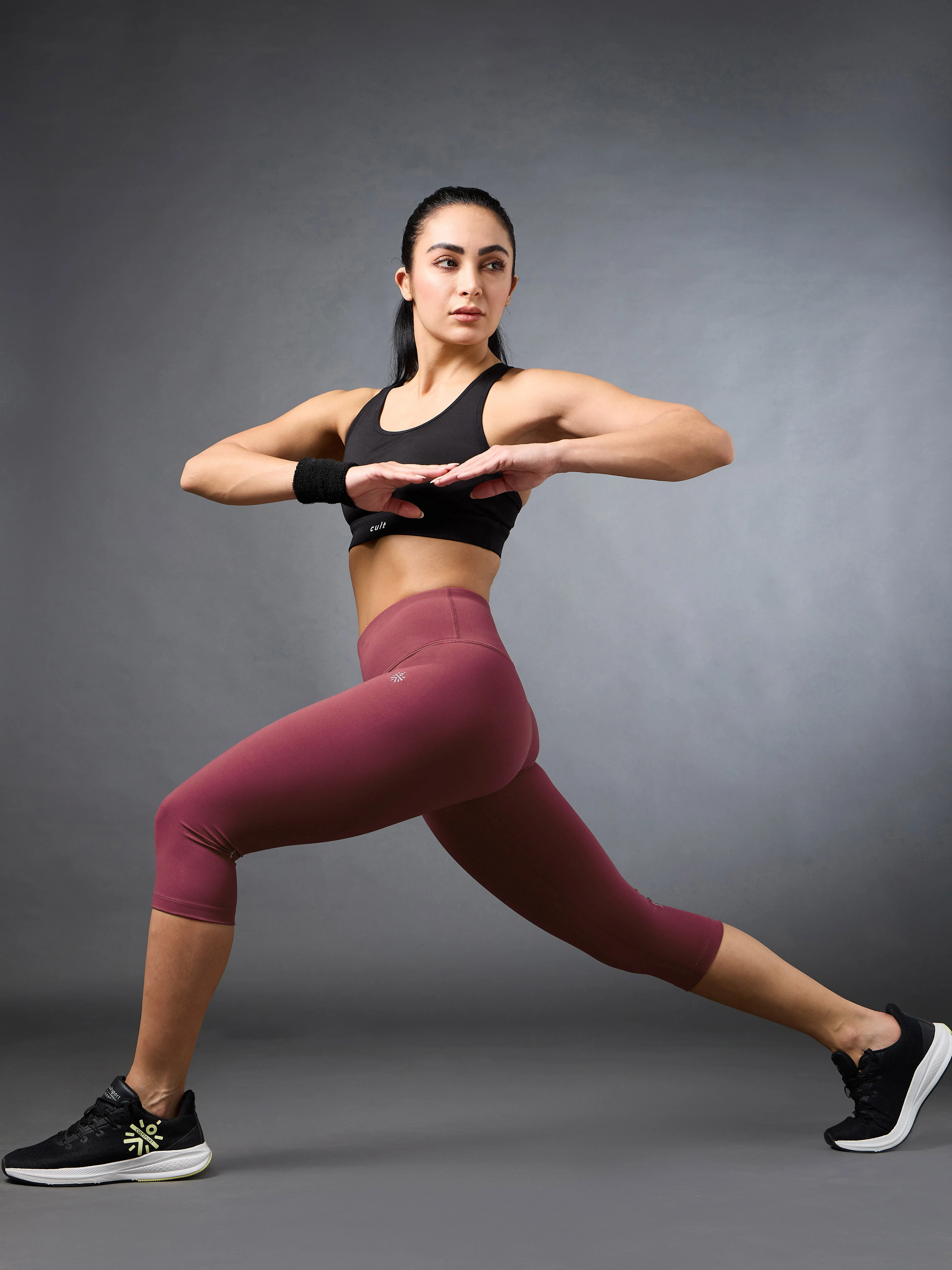 Women's Pink Cropped Performance COMFlex Tights - Image 2