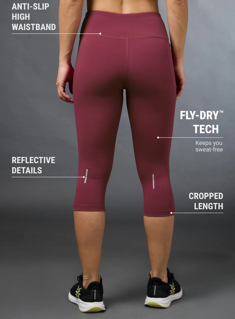 Women's Pink Cropped Performance COMFlex Tights - Image 6