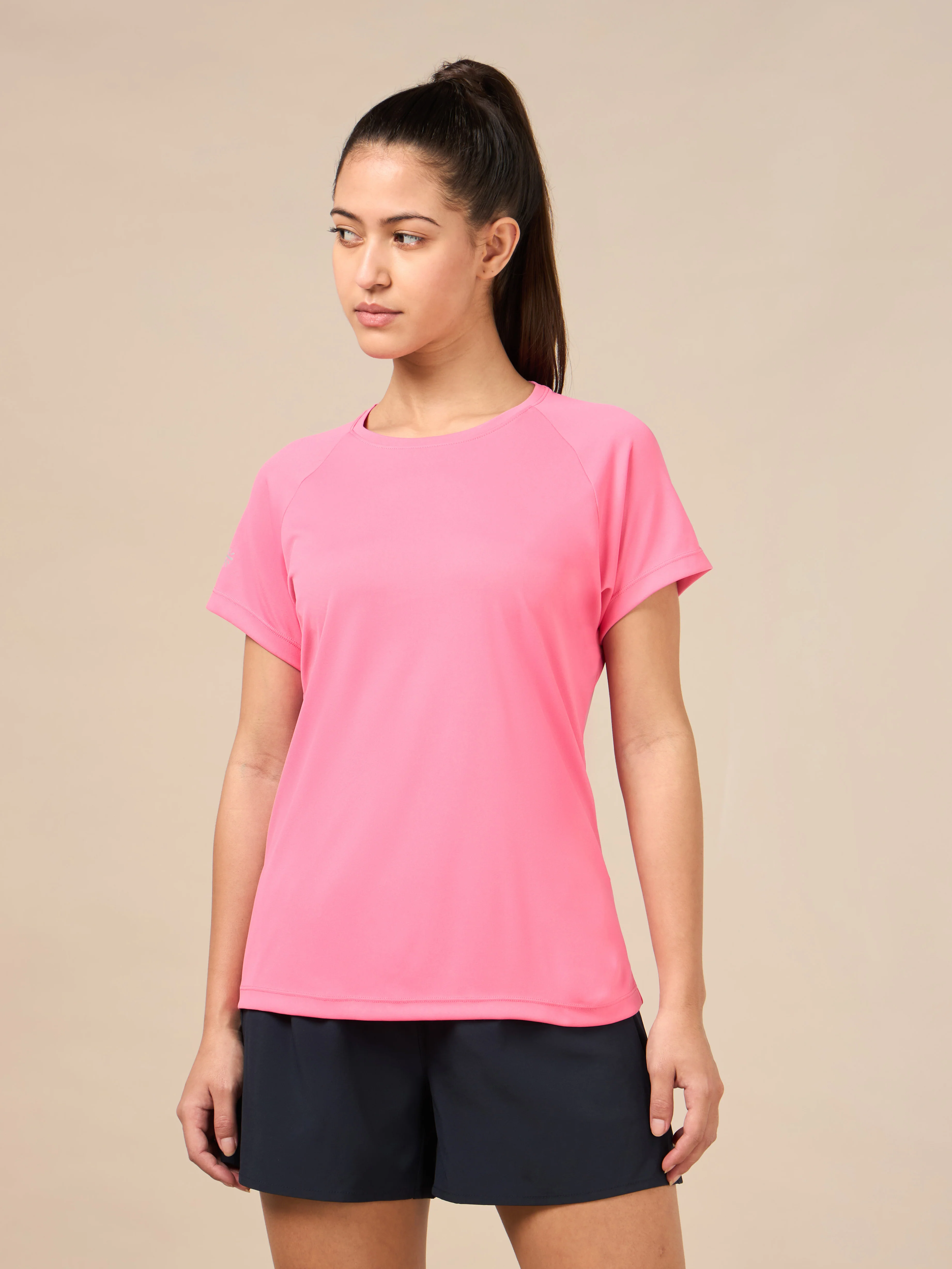 Women's Pink Cross Over Performance T-shirt - Image 4