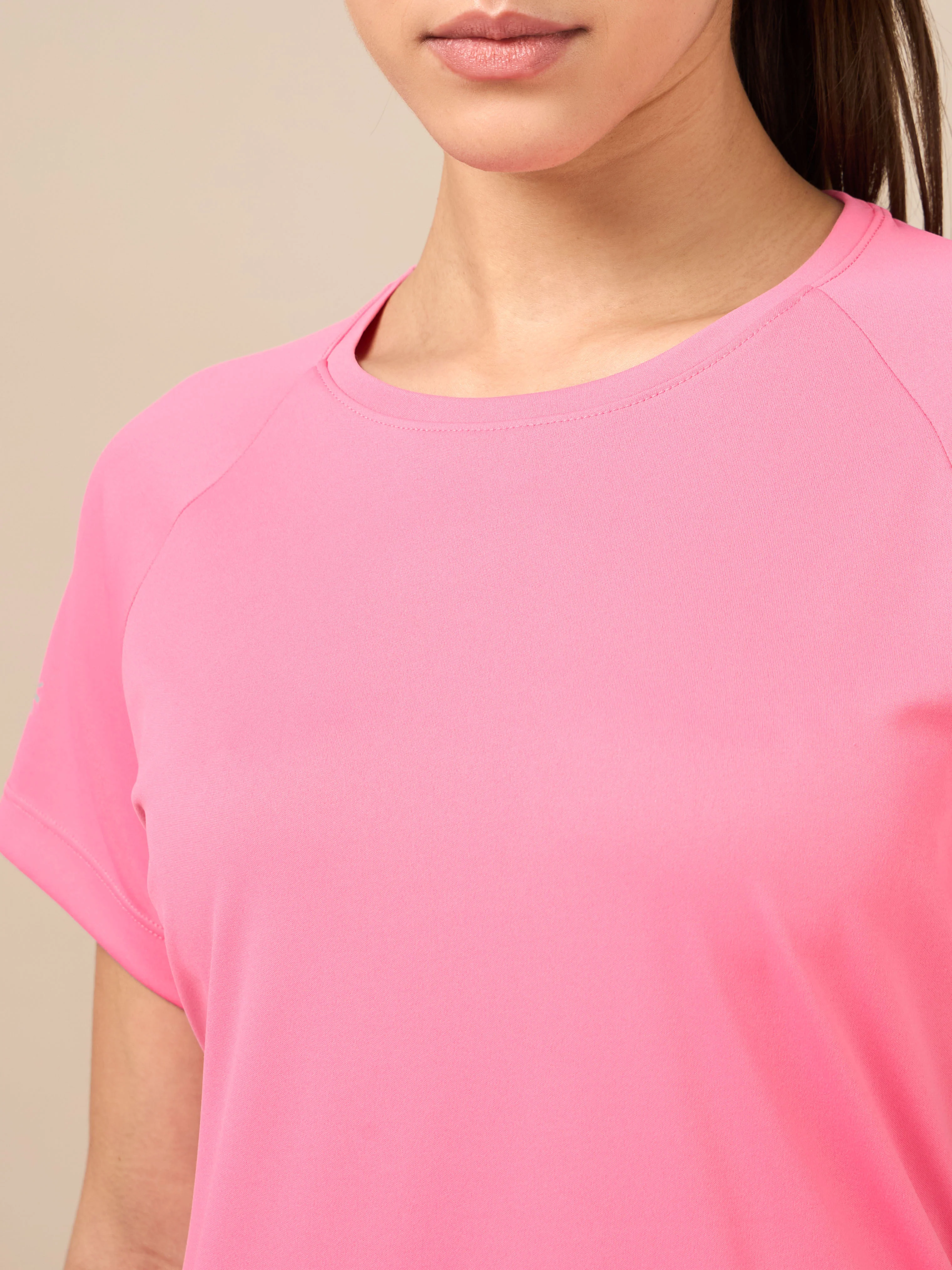 Women's Pink Cross Over Performance T-shirt - Image 7