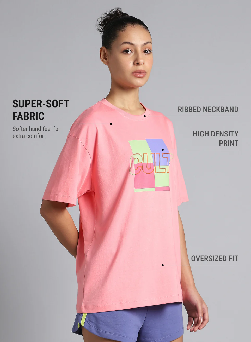 Women's Pink Cult Brand Carrier Oversized T-shirt - Image 5