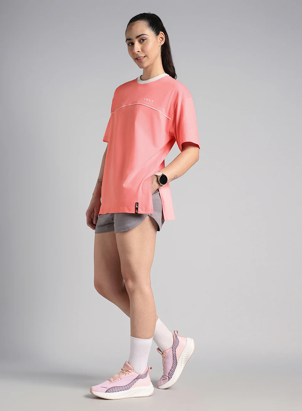 Women's Pink Cult Classic Oversized Fit T-shirt - Image 2