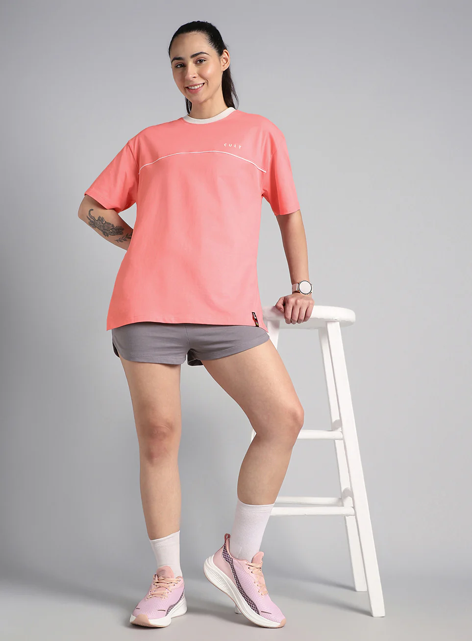 Women's Pink Cult Classic Oversized Fit T-shirt - Image 3