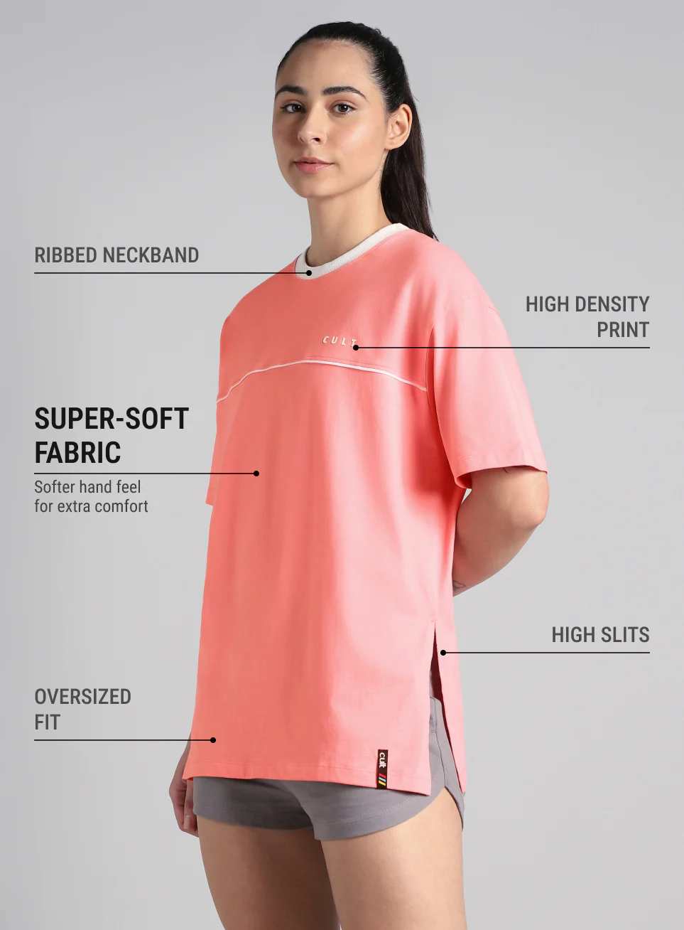 Women's Pink Cult Classic Oversized Fit T-shirt - Image 5