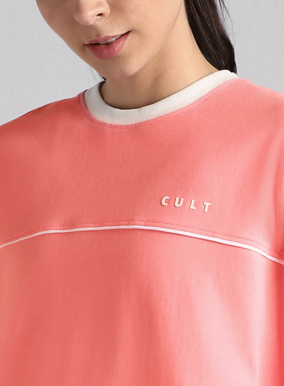 Women's Pink Cult Classic Oversized Fit T-shirt - Image 7