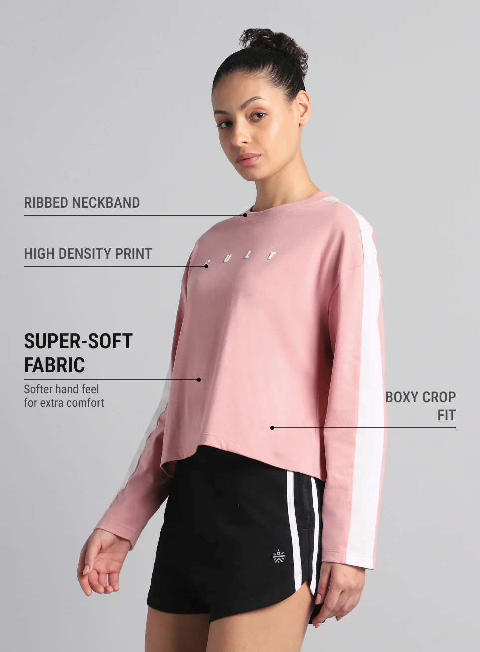 Women's Pink Cult Sporty Full Sleeve T-shirt - Image 5