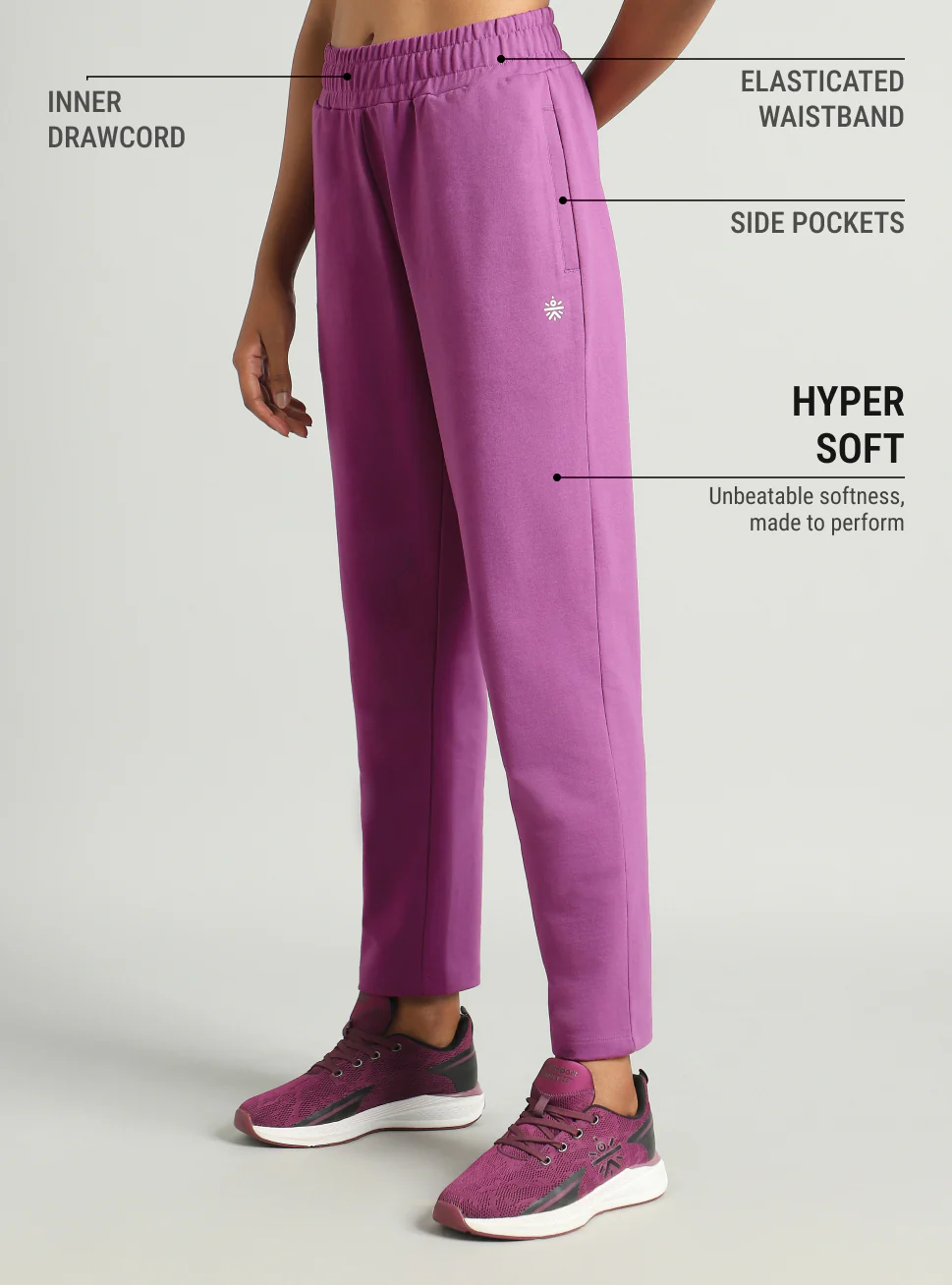 Women's Pink Easy Move Training Trackpants - Image 5