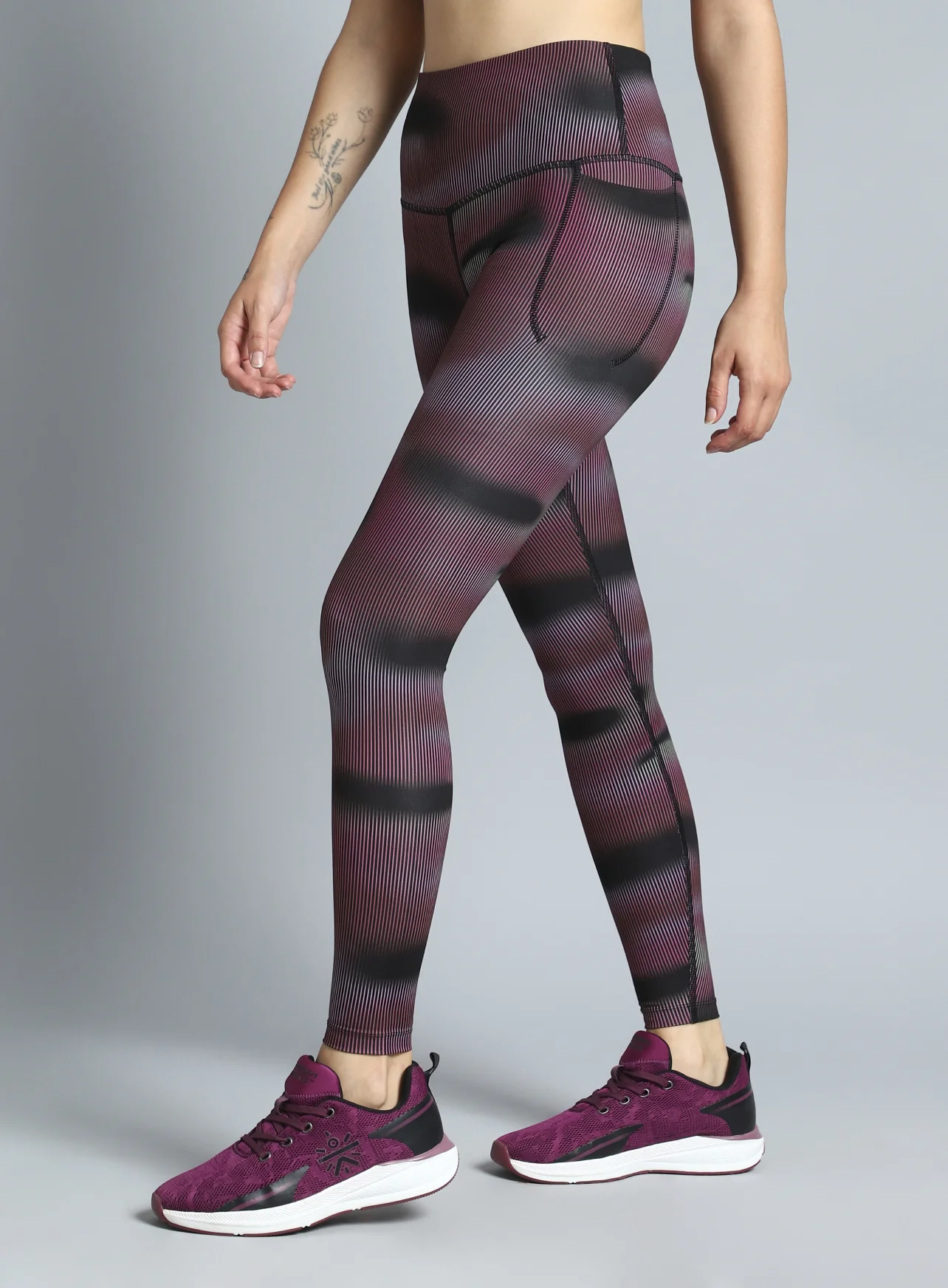 Women's Pink Energy Map All Over Print COMFlex Tights - Image 5