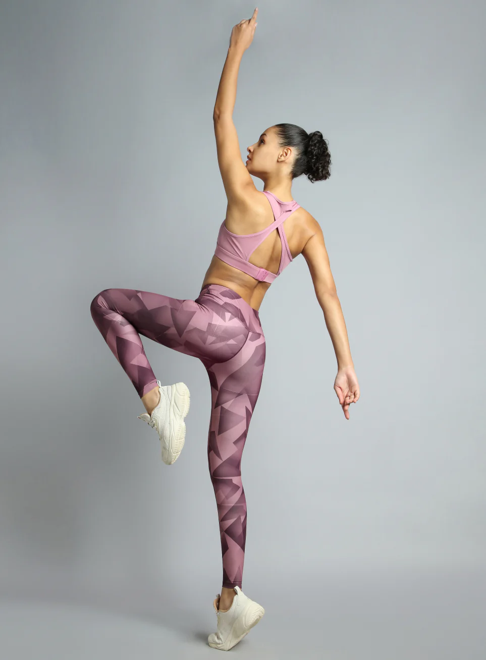 Women's Pink Feel the Beat Printed Tights - Image 2