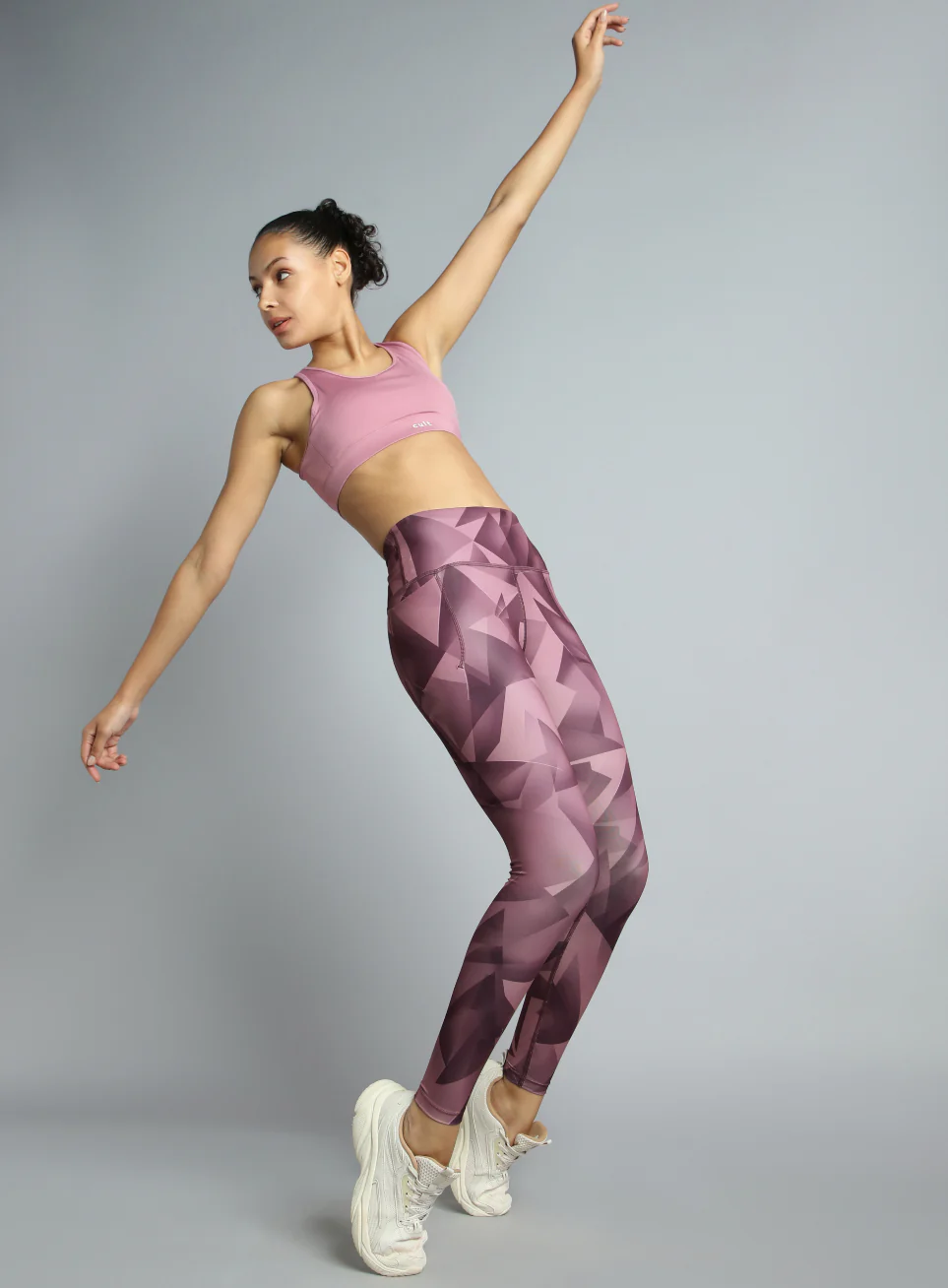 Women's Pink Feel the Beat Printed Tights - Image 3