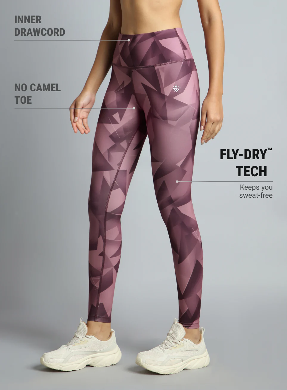 Women's Pink Feel the Beat Printed Tights - Image 5