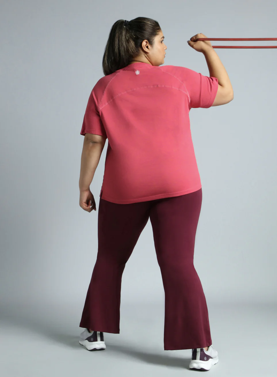 Women's Pink Flex Plus Size COMFORtech Regular Fit T-shirt - Image 3