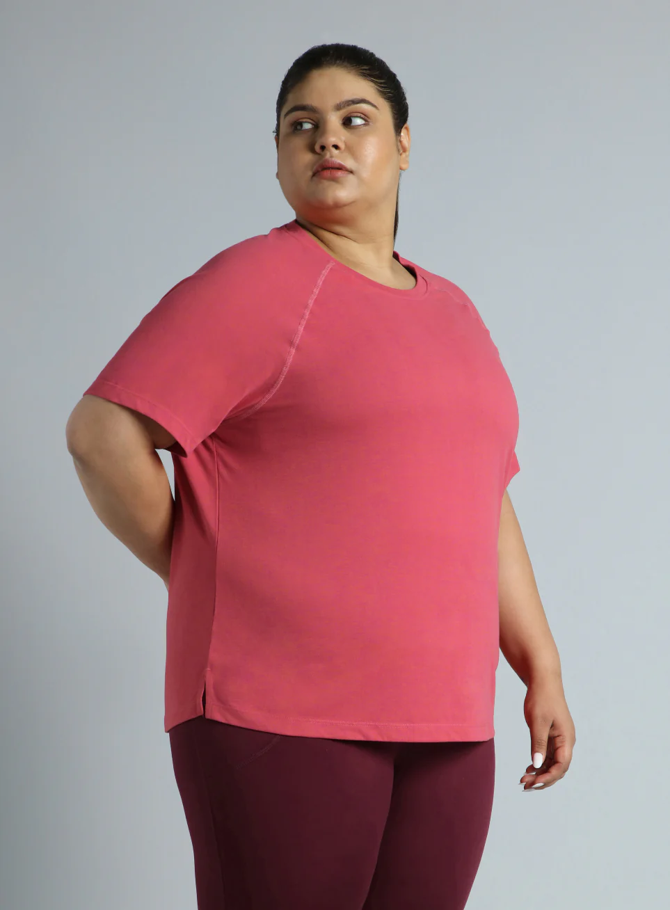Women's Pink Flex Plus Size COMFORtech Regular Fit T-shirt - Image 5