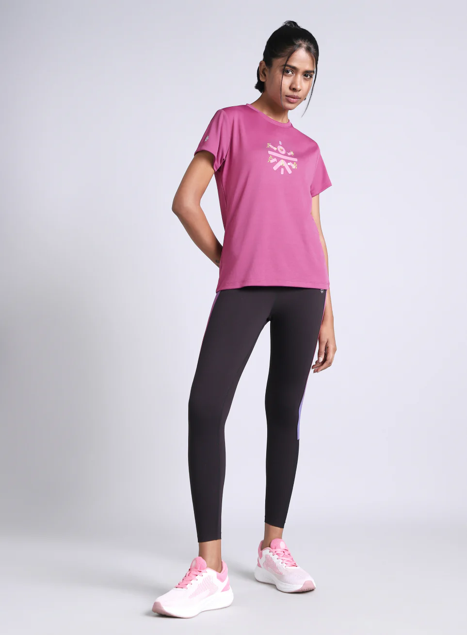 Women's Pink Graphic Play Performance T-shirt - Image 2