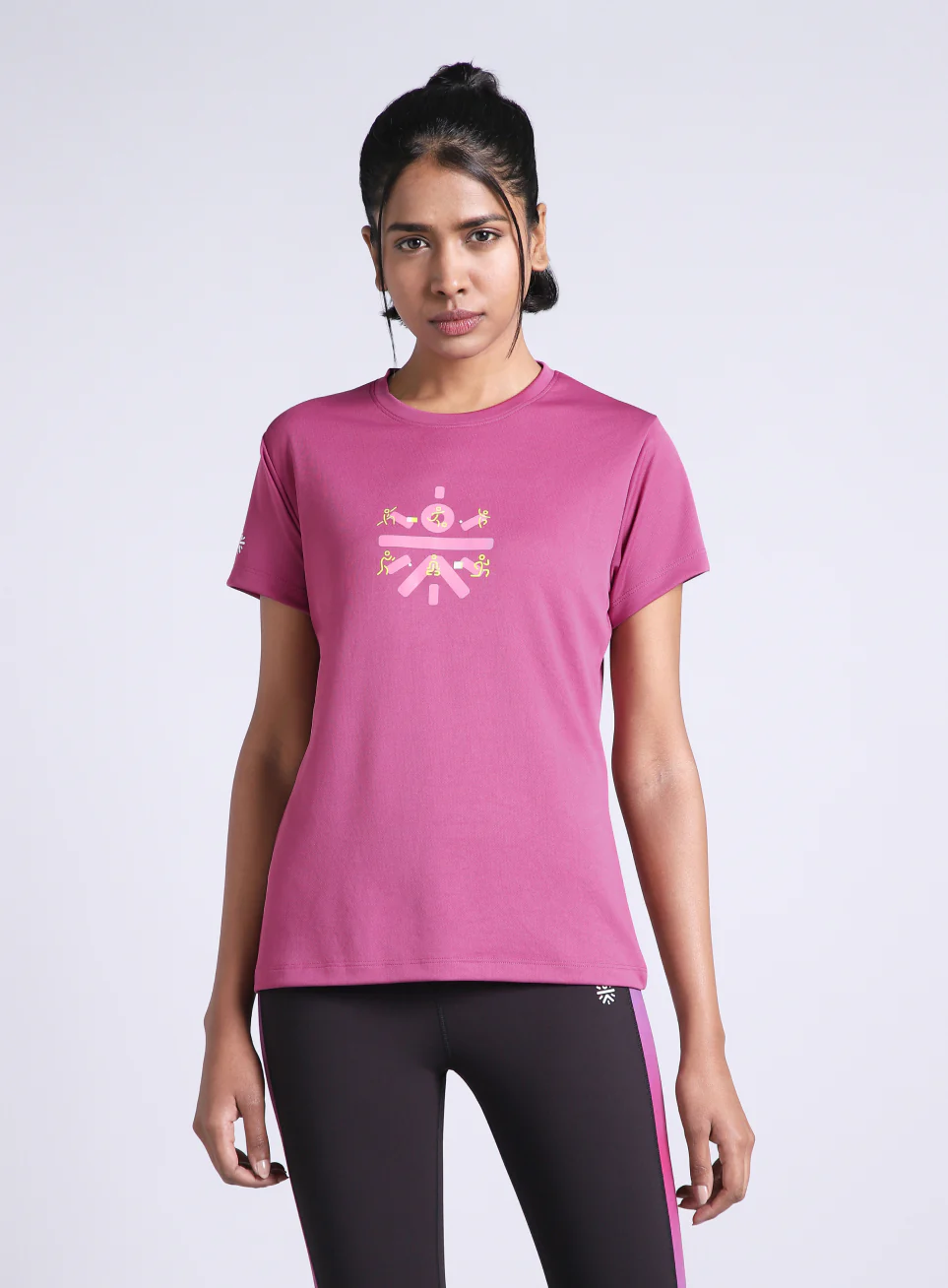 Women's Pink Graphic Play Performance T-shirt - Image 4