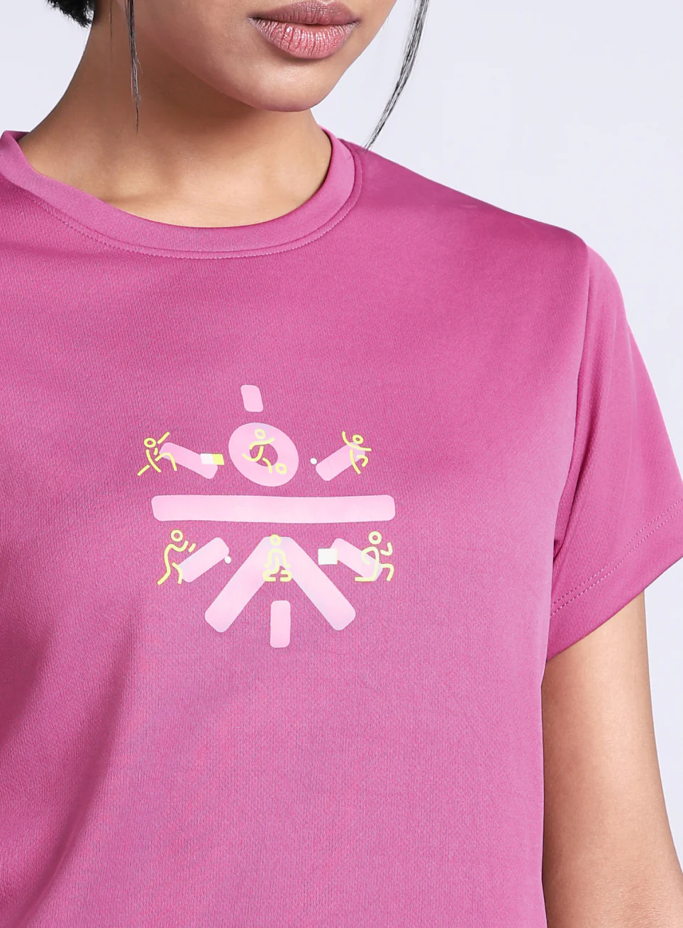 Women's Pink Graphic Play Performance T-shirt - Image 7