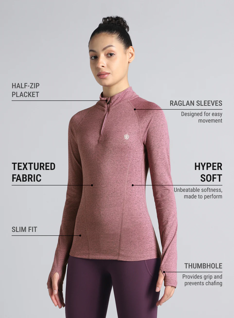Women's Pink Half Zip All Weather Performance Jacket - Image 5