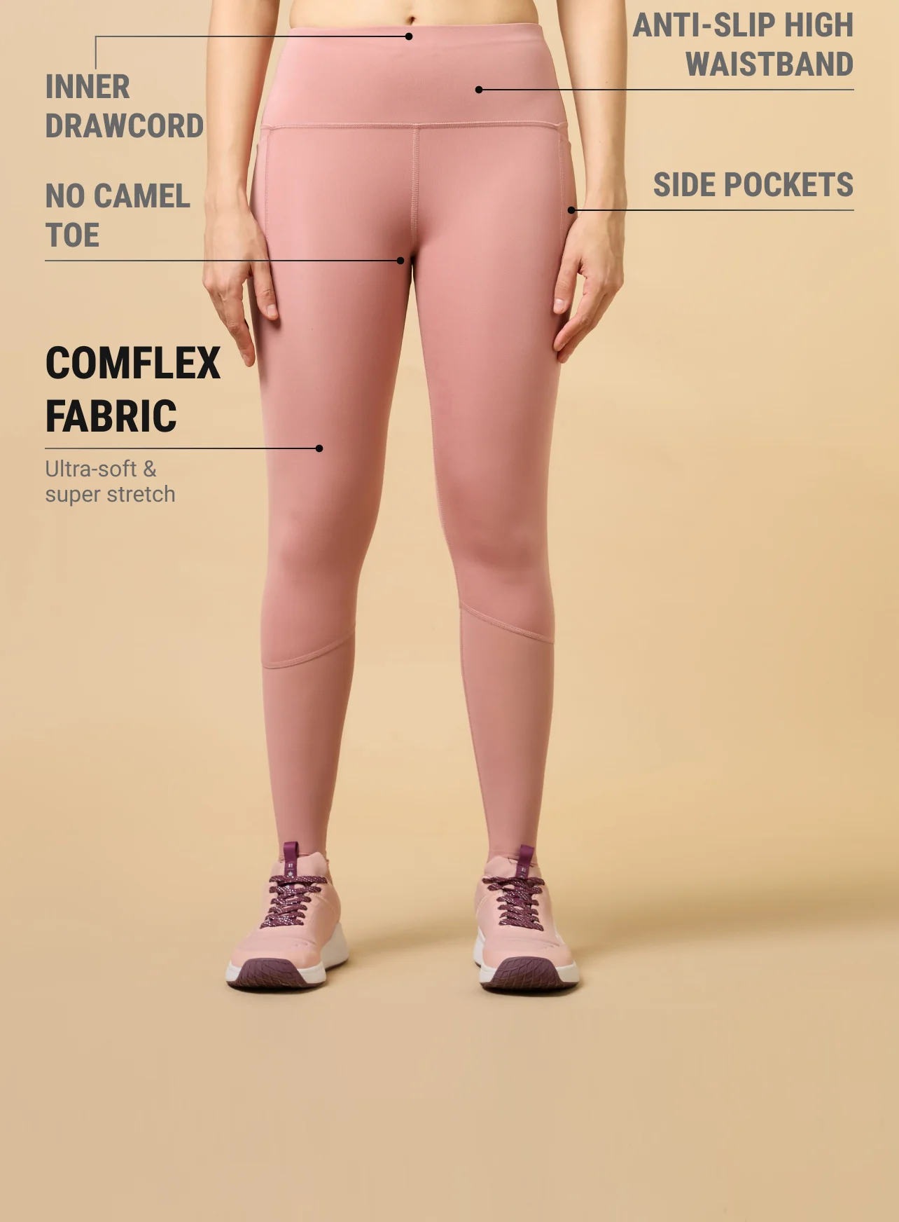 Women's Pink High Energy Training COMFlex Tights - Image 4