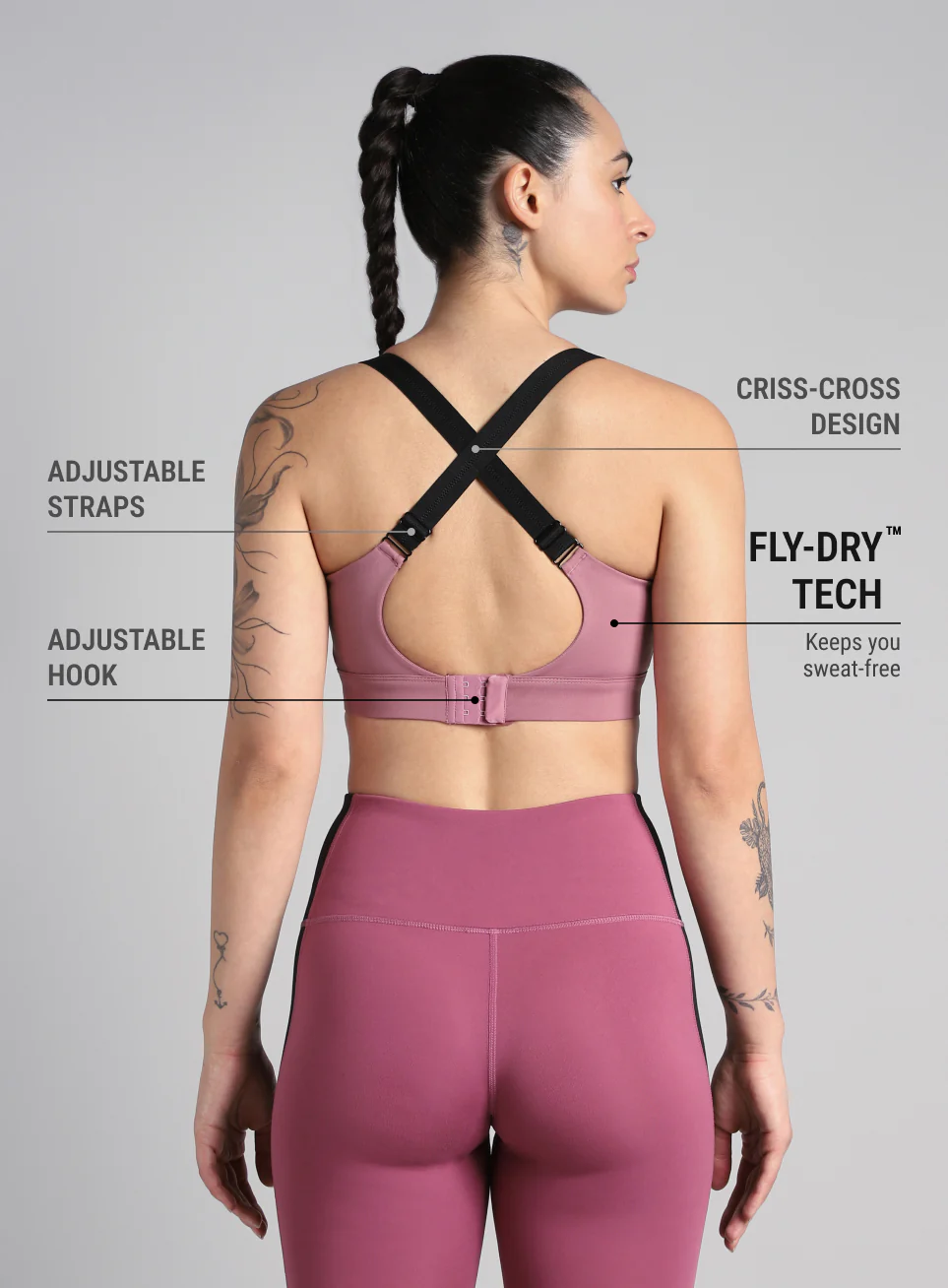 Women's Pink High Impact Running Bra - Image 6