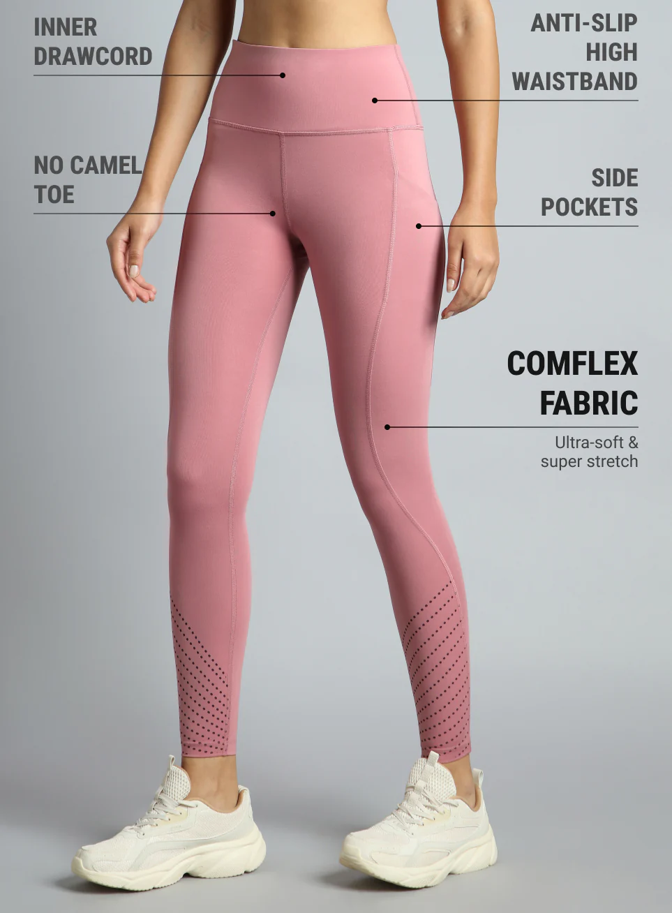 Women's Pink Impact Running Tights - Image 5