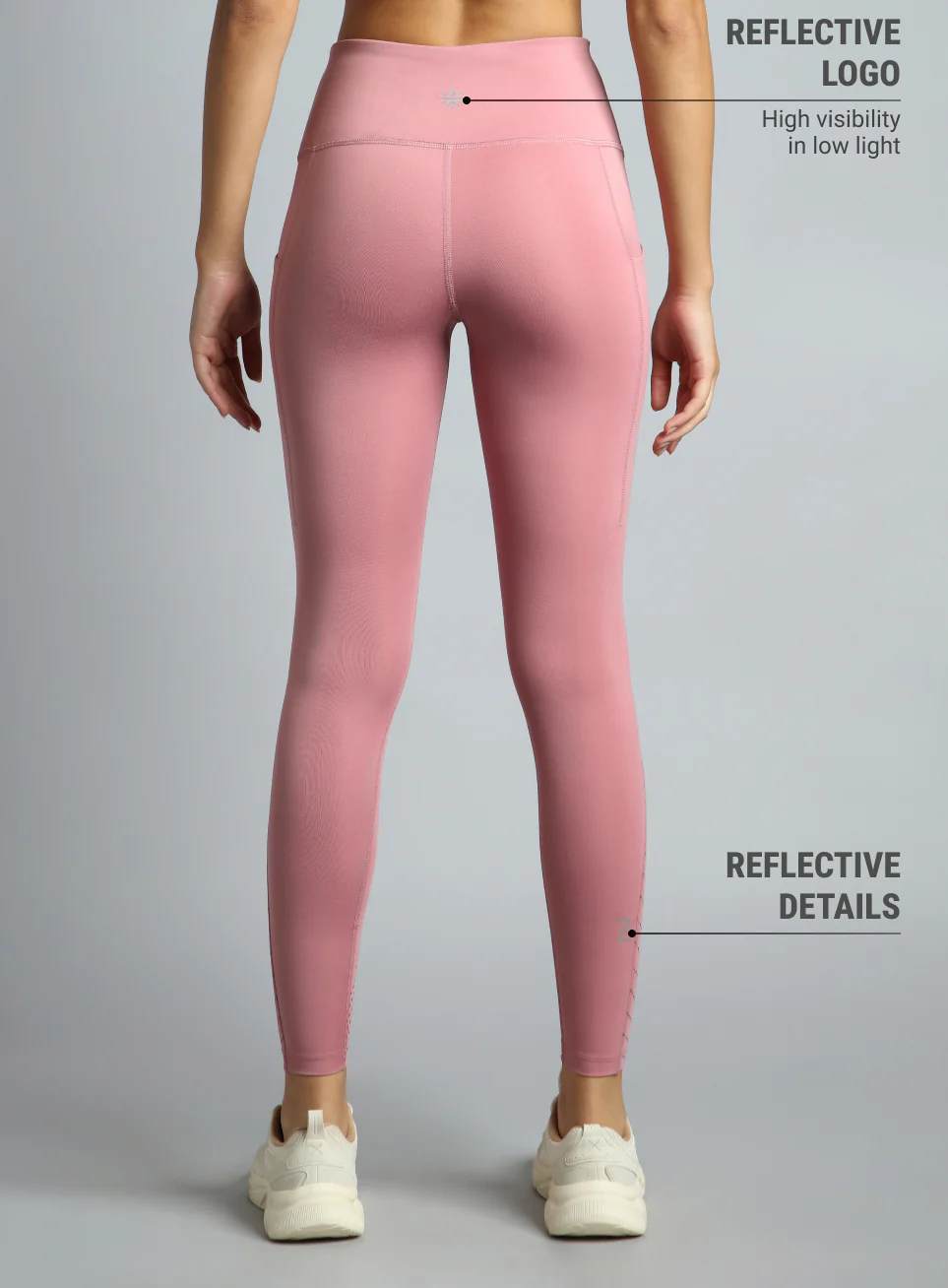 Women's Pink Impact Running Tights - Image 6