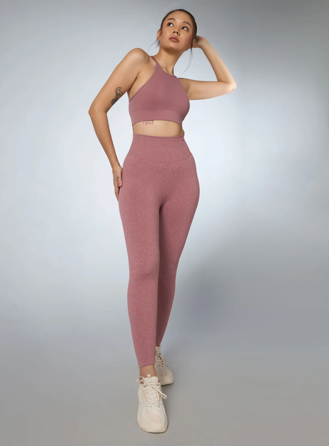Women's Pink Kinetic Seamless Tights - Image 2