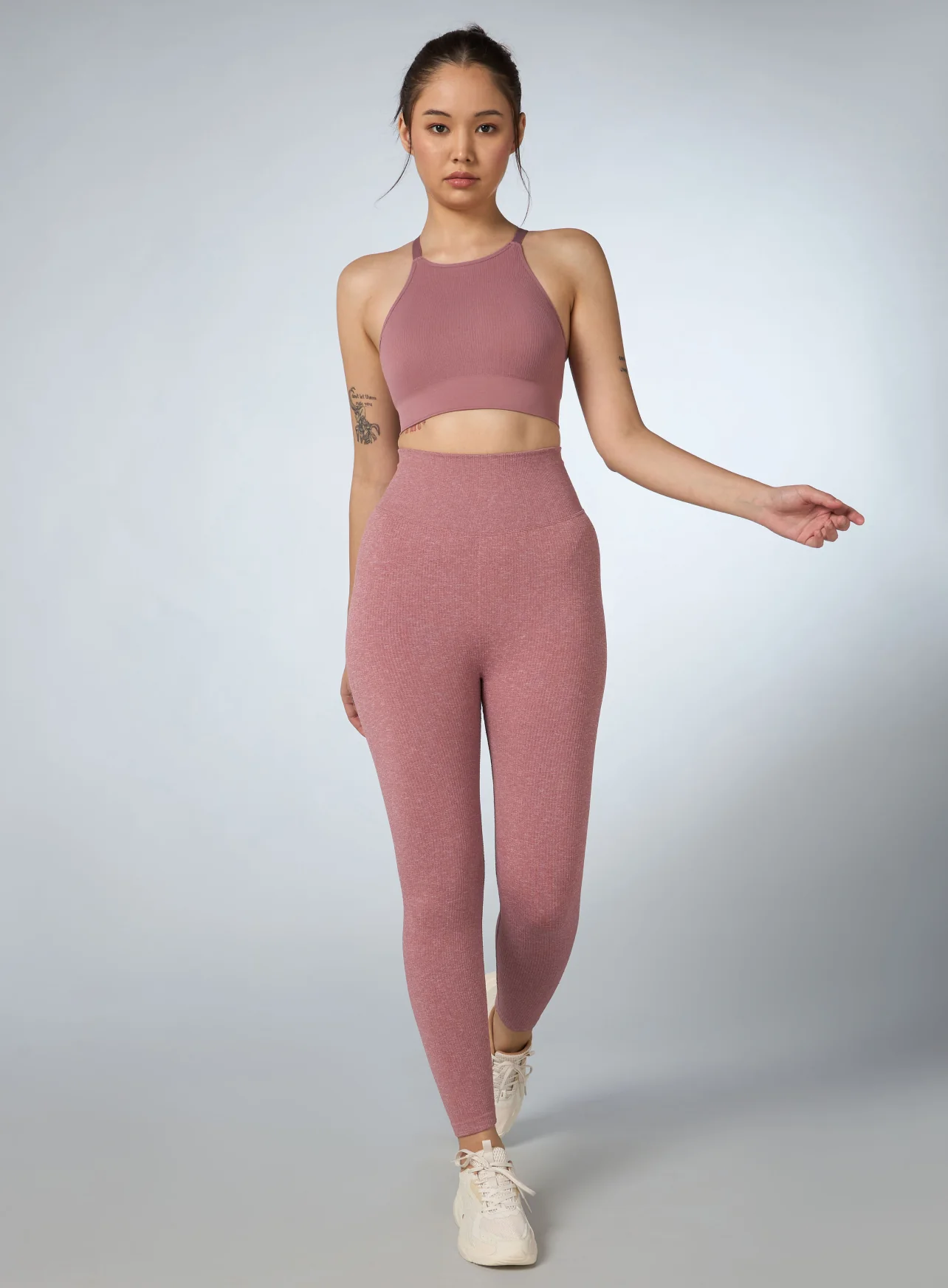 Women's Pink Kinetic Seamless Tights - Image 3