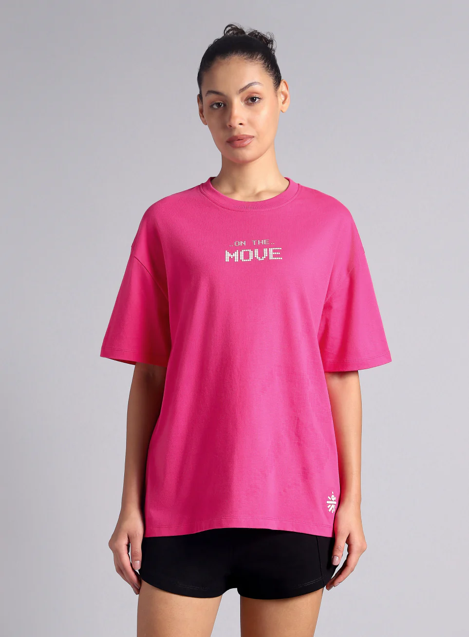 Women's Pink On The Move Graphic Oversized Fit T-shirt - Image 4