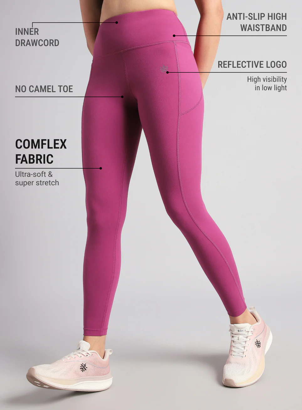 Women's Pink Pace Pro COMFlex Tights - Image 5