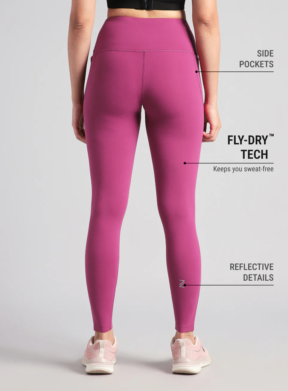 Women's Pink Pace Pro COMFlex Tights - Image 6