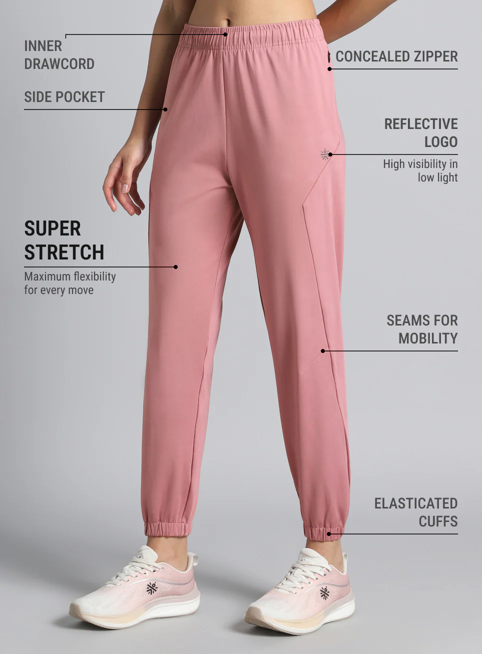 Women's Pink Pace Up Joggers - Image 5