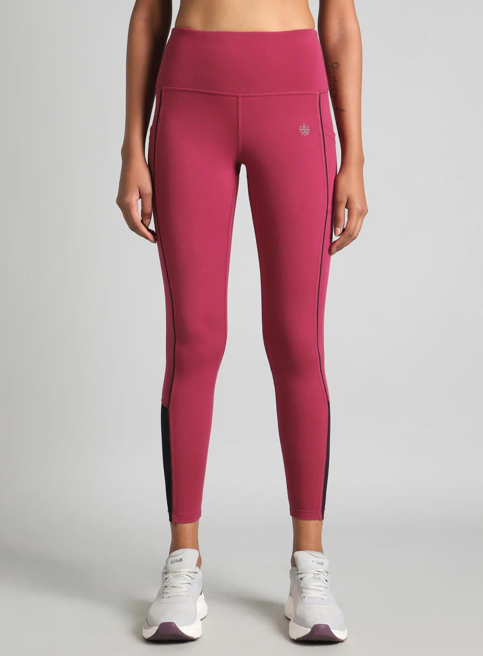 Women's Pink Pace Up Running COMFlex Tights - Image 4