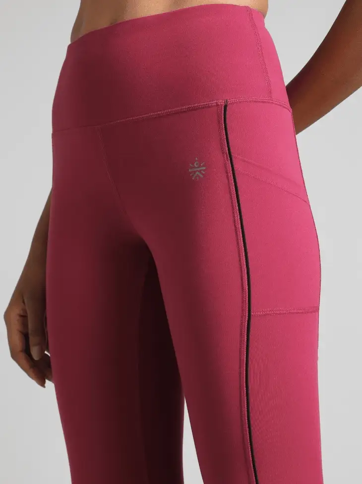 Women's Pink Pace Up Running COMFlex Tights - Image 7