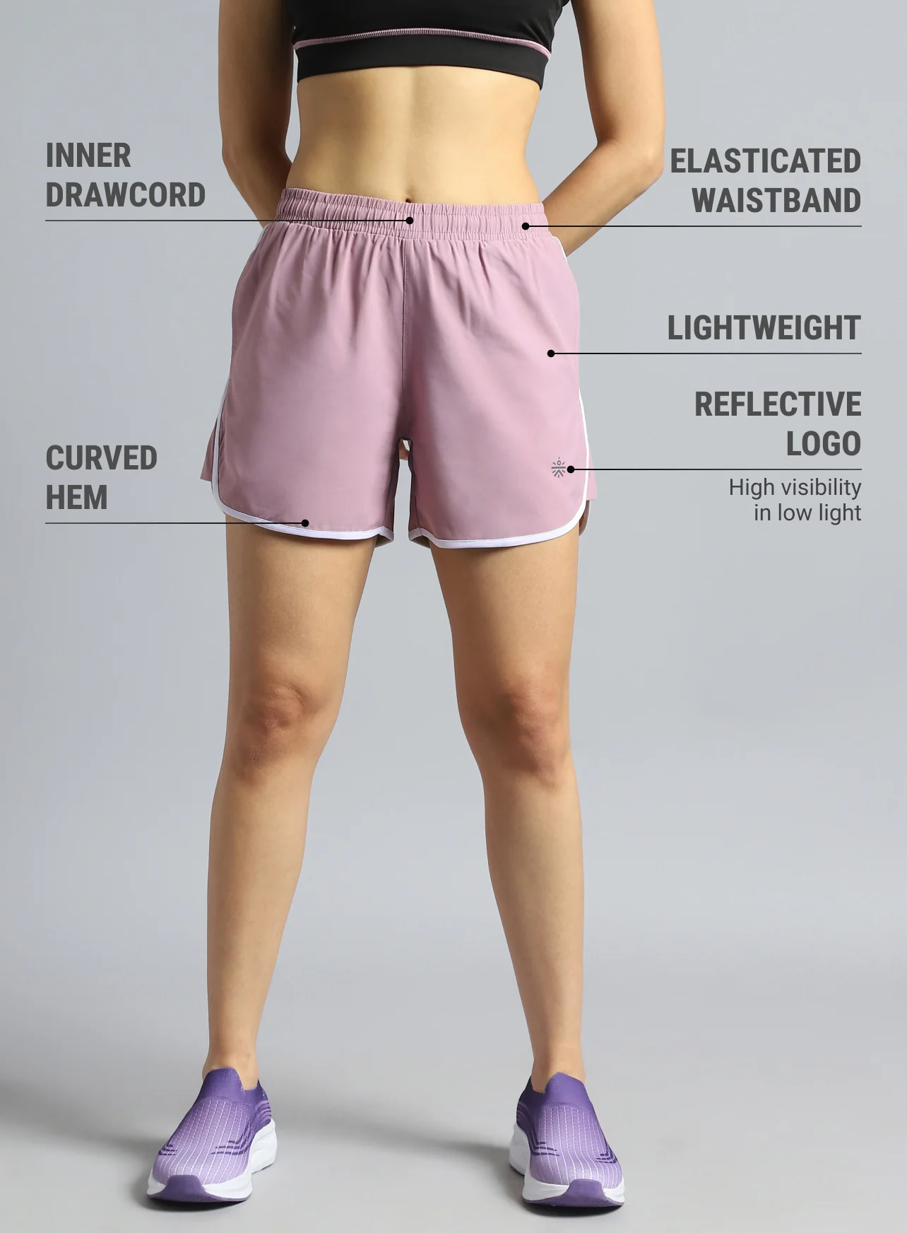 Women's Pink Pace Up Running Shorts - Image 4