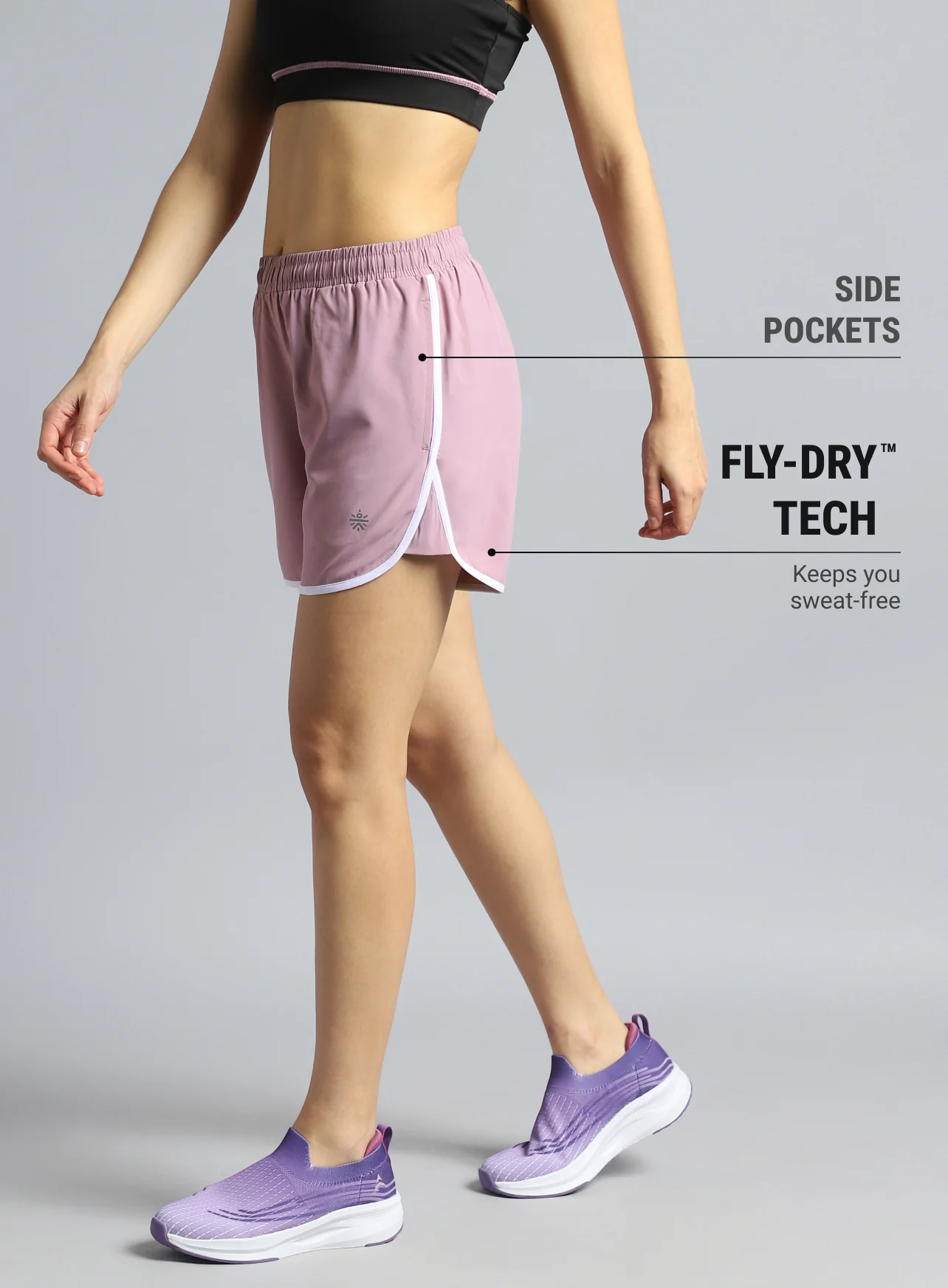 Women's Pink Pace Up Running Shorts - Image 5