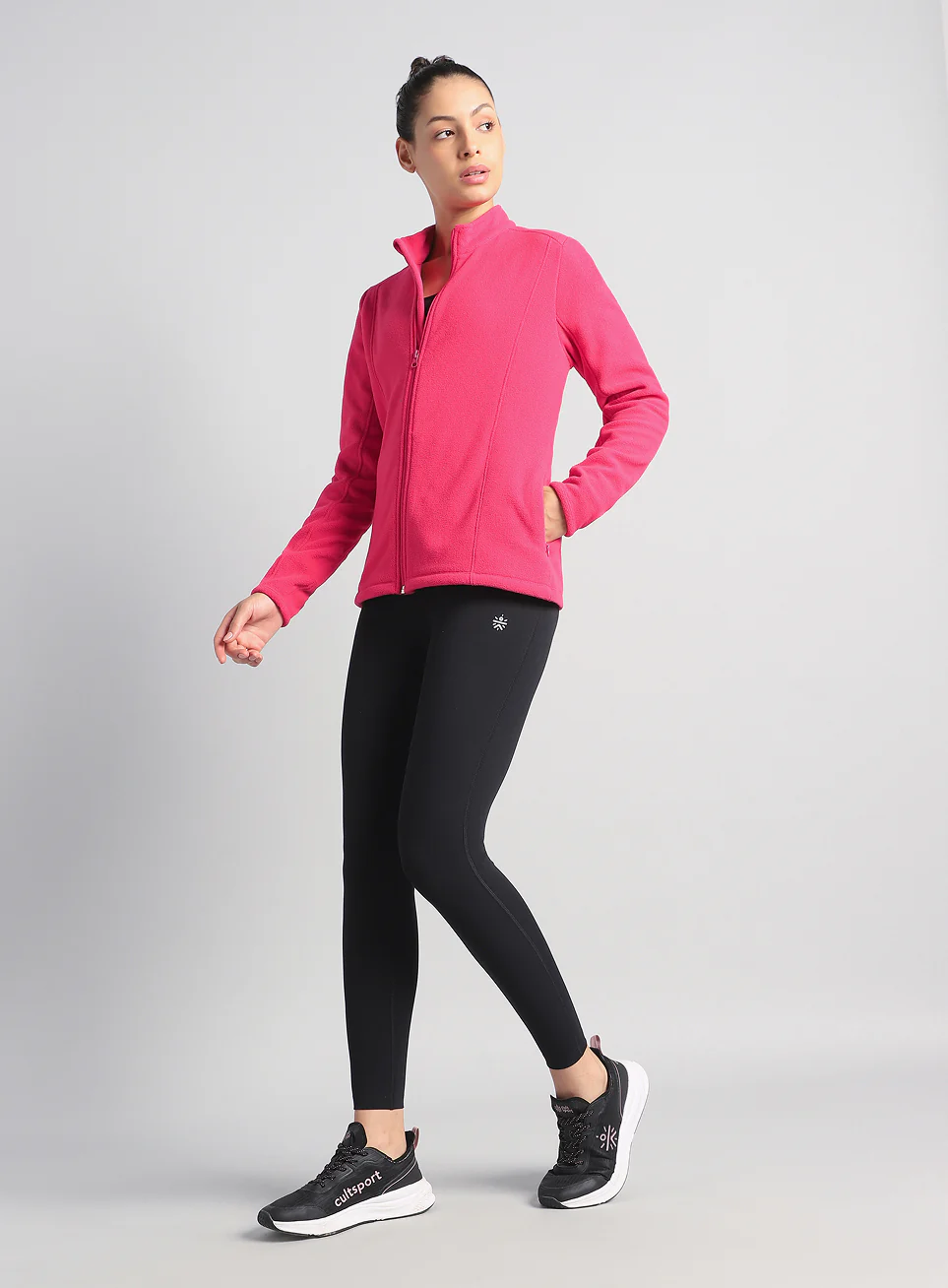 Women's Pink Performance Pro Training Fleece Jacket - Image 2