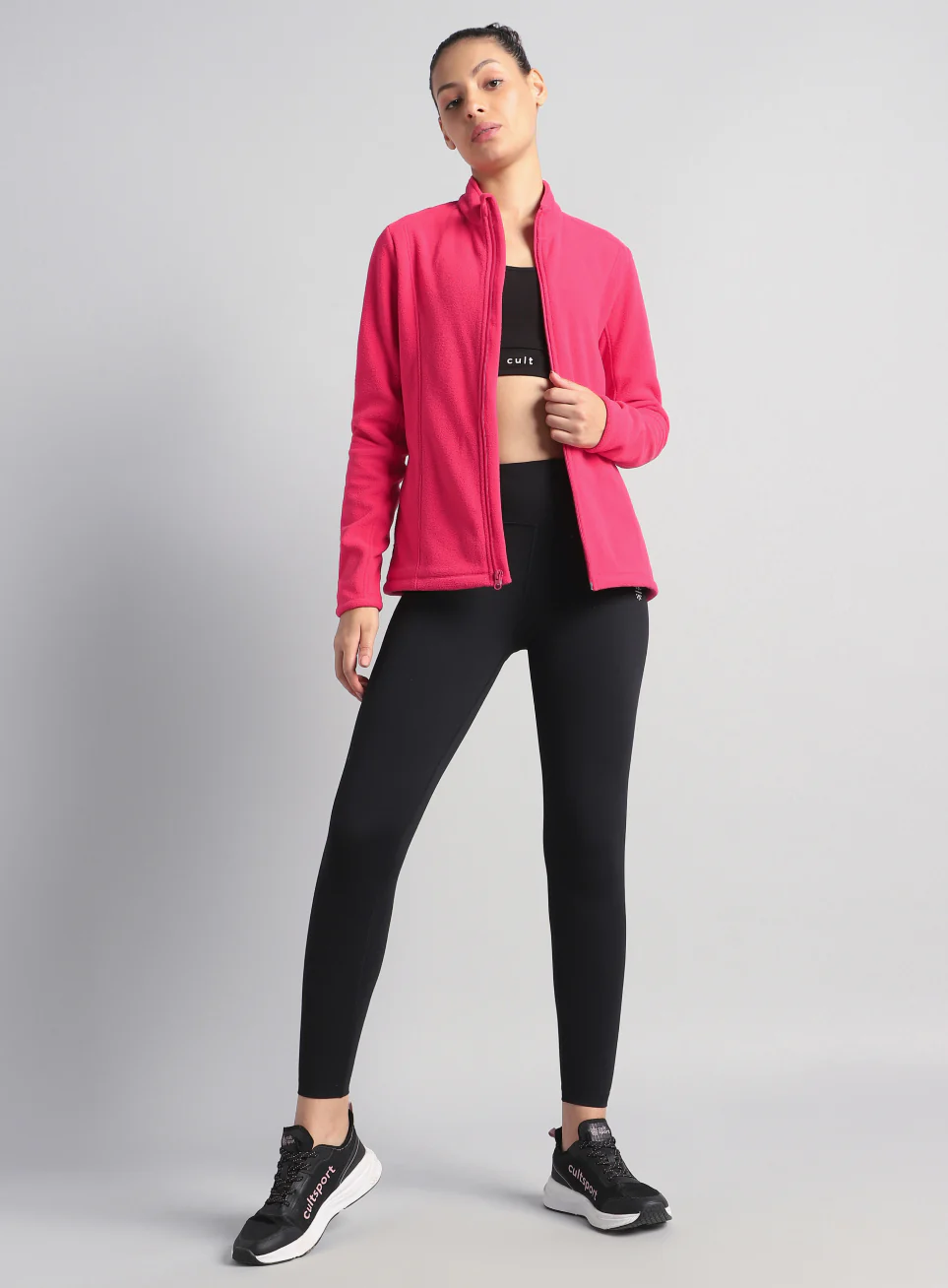 Women's Pink Performance Pro Training Fleece Jacket - Image 3