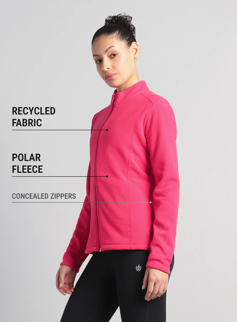 Women's Pink Performance Pro Training Fleece Jacket - Image 5