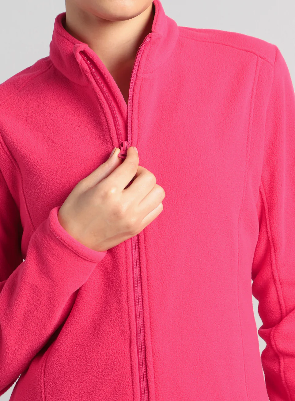 Women's Pink Performance Pro Training Fleece Jacket - Image 8