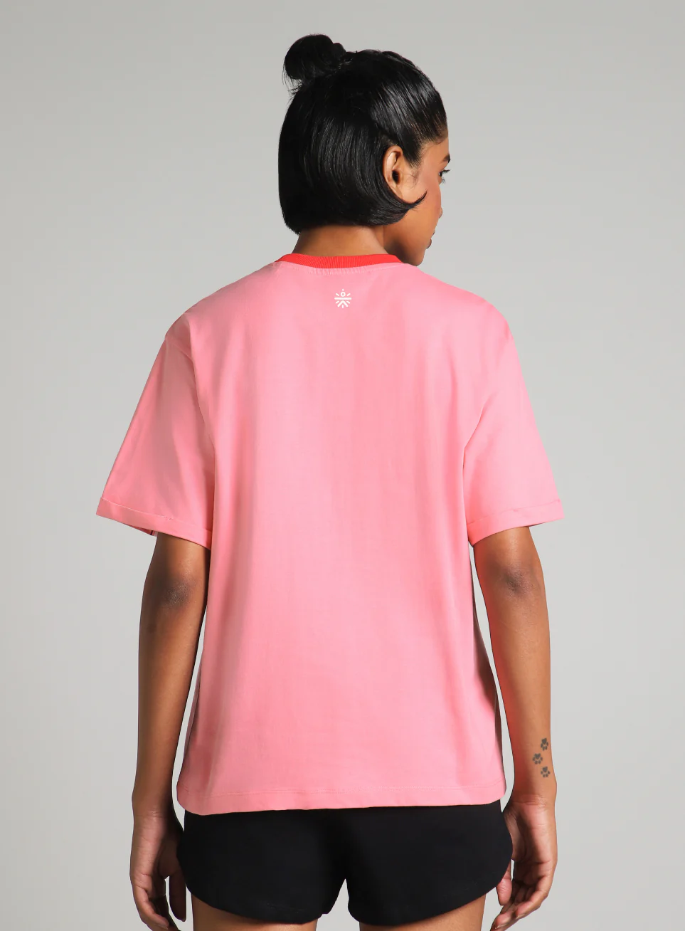 Women's Pink Pop Block Playful Relaxed Fit T-shirt - Image 6