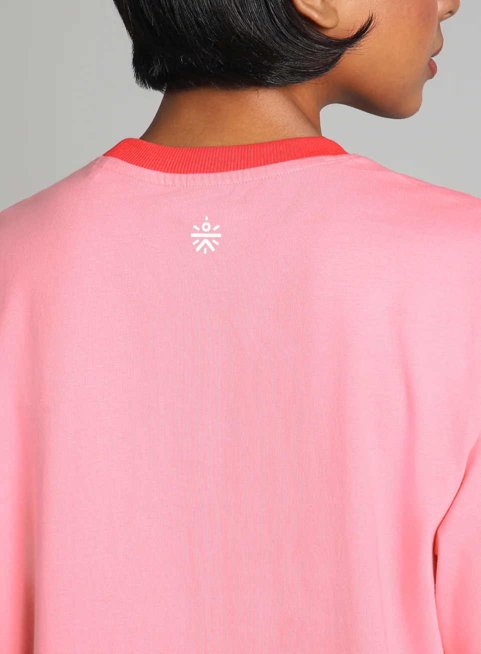 Women's Pink Pop Block Playful Relaxed Fit T-shirt - Image 8