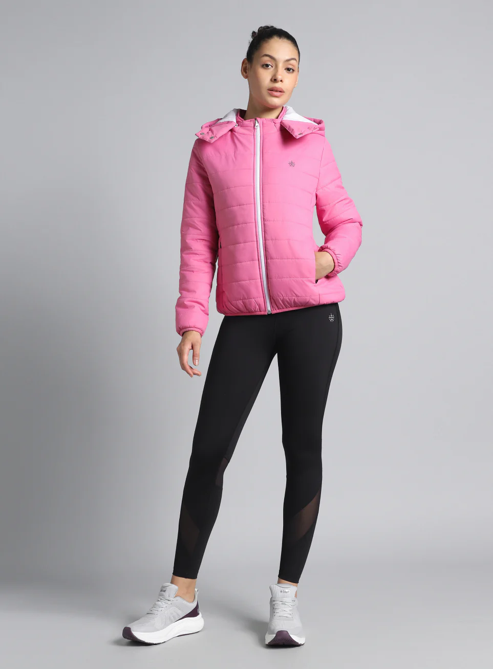 Women's Pink Puffer Jacket - Image 2