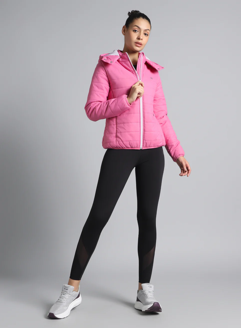 Women's Pink Puffer Jacket - Image 3